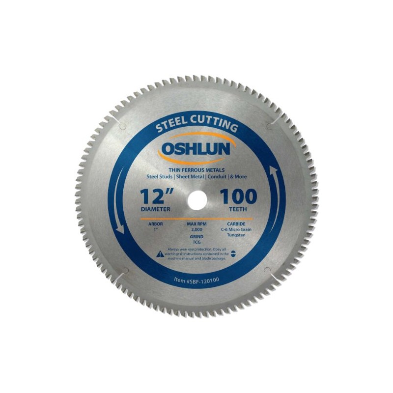 Oshlun SBF-120100 12-Inch 100 Tooth TCG Saw Blade with 1-Inch