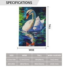 Swan Garden Flag 12x18 Inch Double Sided All-Weather Polyester Outdoor Flag For Patio Lawn Yard And Garden Welcome Decor