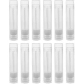 Sangpum Sangse Seolmyeong Chamjo 핸디 베이직 립밤 빈 용기 튜브 3/16온스(5.5ml) 12개 천연 반투명 색상 팩 Handy Basic Lip Balm Empty Tube 3/16oz (5.5ml) Pack of 12 Natural Translucent Color