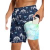 DOPINDU Dinosaur Mens Swim Trunks 7Inch Board Shorts with Compression