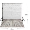 White Brick Wall with Wooden Floor Photography Backdrop Vinyl Photo