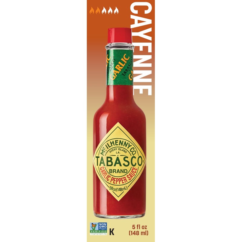 TABASCO® Brand Cayenne Garlic Pepper Sauce, 5 oz (Pack of