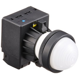 Fuji Electric DR22D0L-M9W Indicator Light, LED Illumination, Round Frame, Dome Shape (φ24), Short Torso, AC220V, Milky White