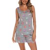 ENJOYNIGHT Womens Pajamas Set Cute Sleeveless Print Tank and Shorts