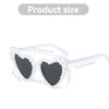BinXiaoQin 1 Piece Heart Sunglasses, White