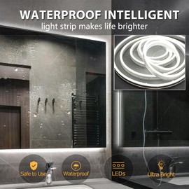 QXZFFF Hollywood Style Vanity Make Up Light,LED Vanity Lights for Mirror,10FT/6000K White LED Neon Light, for Makeup Table, Bathroom, Dressing Room, Mirror Not Included