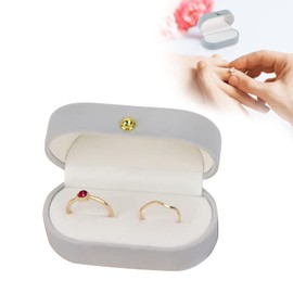 Velvet Ring Box Box, 70 x 35 x 32 mm Ring Box for Earrings, Jewellery Case for Ring, Velvet Ring Box for Marriage Proposal, Engagement (Grey)
