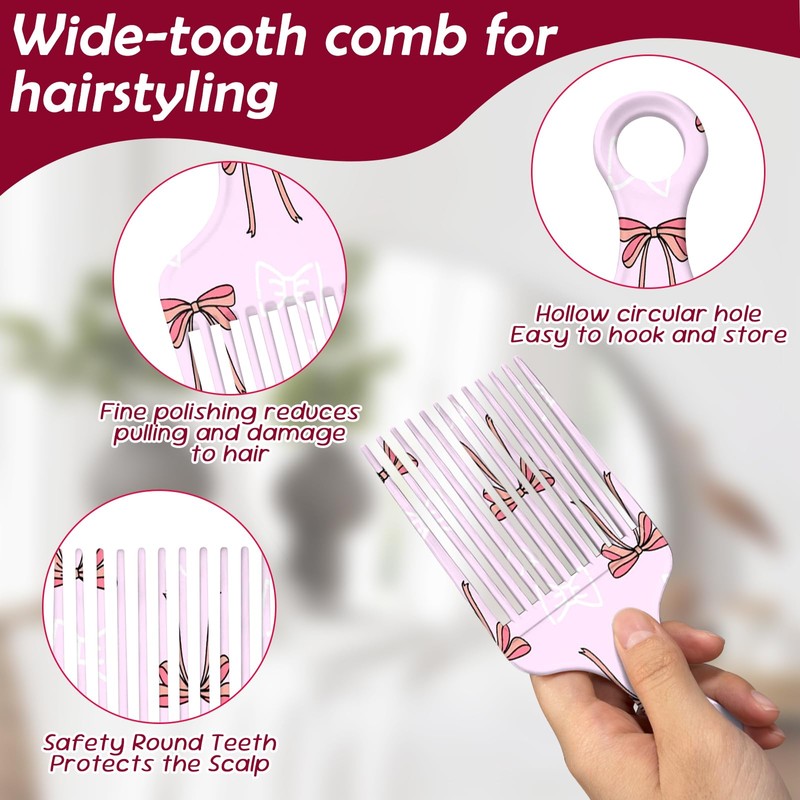 1PC Hair Pick,Afro Pick for Long Thick Curly Hair,Portable Styling