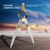 Professional Leather Compass, Adjustable Lockable Steel Wing Divider Rotating Scratch