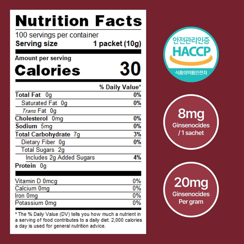 CARE U Red Ginseng Extract Sachets– On-The-Go Energy Boost–Non-GMO, Soy-Free,