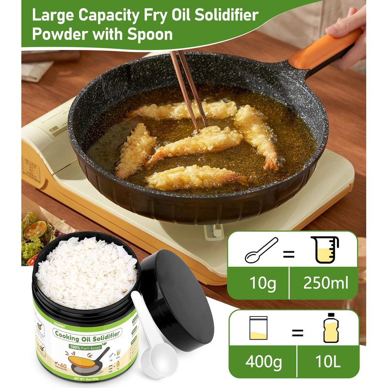 YULOFMVE Cooking Oil Solidifier, Solidifies Up to 40 Cups from