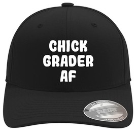 Chick Grader AF - Soft Flexfit Baseball Hat Cap, Black, Small/Medium