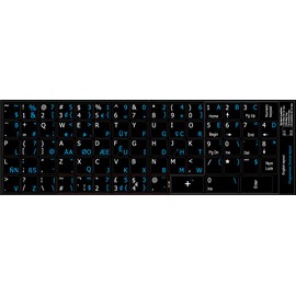 Programmer Dvorak - English New Non-Transparent Keyboard Labels Layout Black OR White Background (15x15) for Desktop, Laptop and Notebook (Black Background)