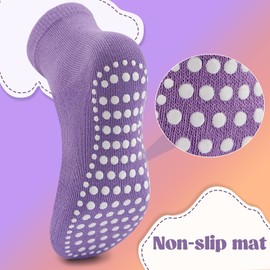 Mowenti Stopper Socks Children's Non-Slip Socks 6 Pairs ABS Baby Socks Boys Girls Toddler Crawling Socks Long, Colorful_2