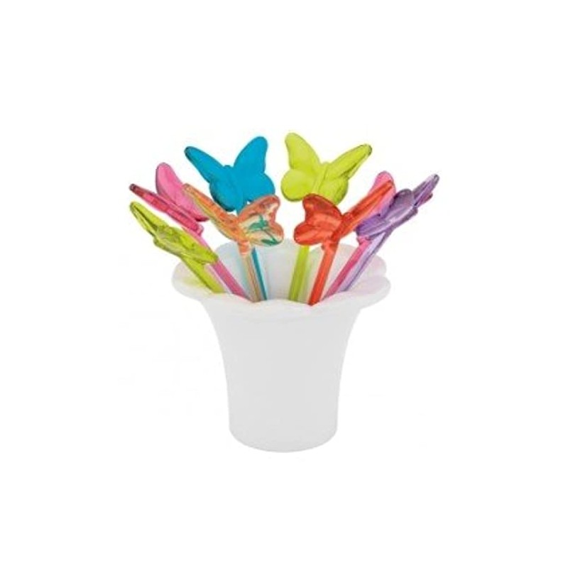 Zak Designs Butterfly Picks Set of 7 Rainbow Colours 8