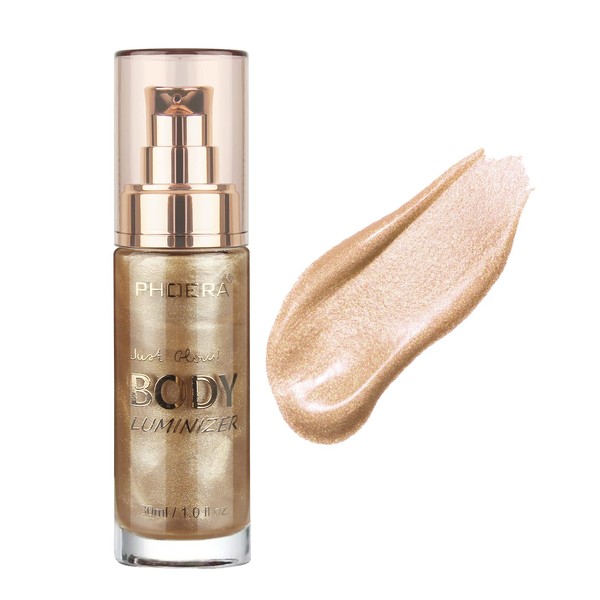 PHOERA High Gloss Waterproof Body Luminizer Glitter Face Shimmer Moisturizer
