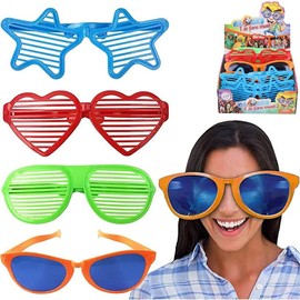 Liberty Imports JUMBO Sunglasses Novelty Plastic Photo Booth Glasses Fun Shutter Shades for Costumes Cosplay Props Party Supplies Variety (Pack of 12)