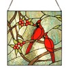 HomeBeauty PA0008 Cardinal Stained Glass Window Panel- Tiffany Style Window