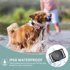 Furrigo Airtag Dog Collar with QR Code - IP68 Waterproof Air Tag Dog Collar Holder ID Tag - Reflective, Ultra-Durable, Comfortable Padded - GPS Dog Collar for Small Medium Large Dogs (M, Pink)