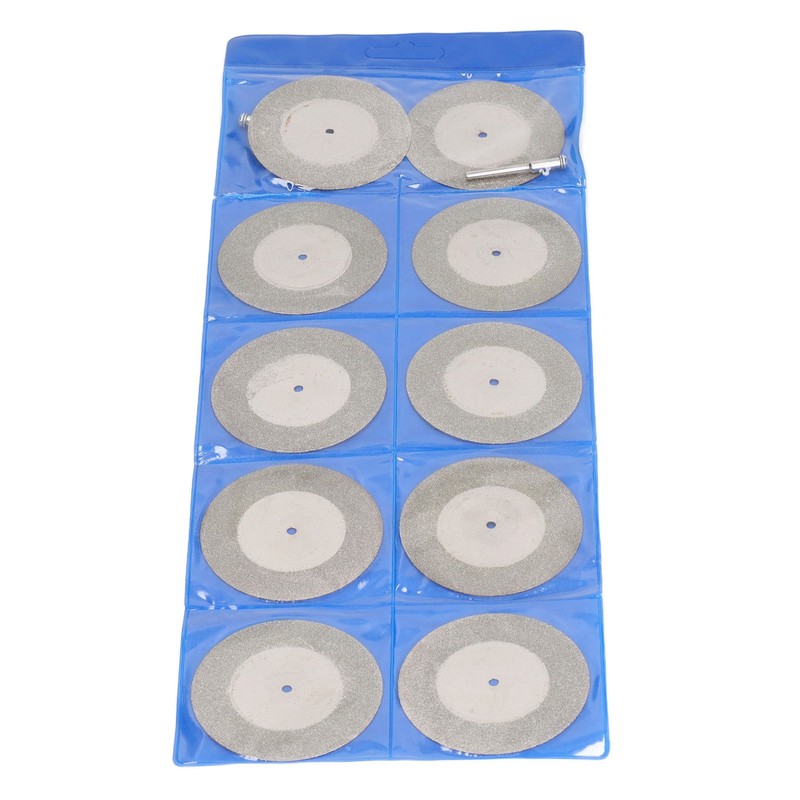 10PCS Thin Diamond Cutting Disc with Rod Round Grinding Sanding