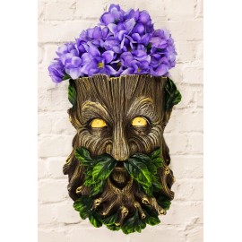 Ebros Gift Whispering Willows Evergreen Greenman Wall Hanging Planter 8" Tall