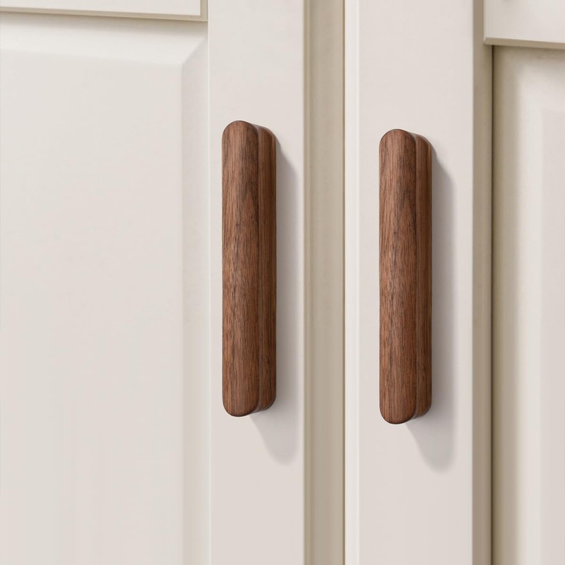 AENZOOY 6 Pack Walnut Wood Rounded Edge 5.04 Inch (128mm)
