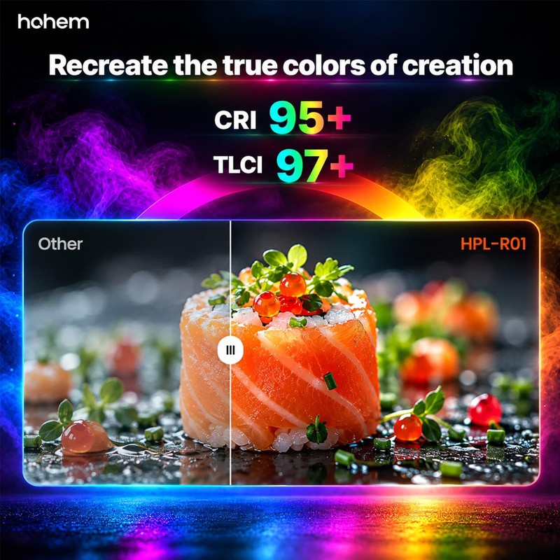 Hohem RGB Video Light, 10W CCT 2500K-9000K, Portable Full RGB