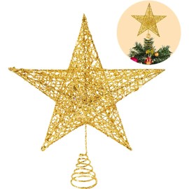 25 cm Christmas Tree Topper Star Gold, 2024 Model Christmas Tree Topper, Christmas Tree Luminous Star, Christmas Tree Decoration, Party Decorations