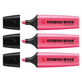 Highlighter - STABILO BOSS ORIGINAL - Pack of 3 - Pink