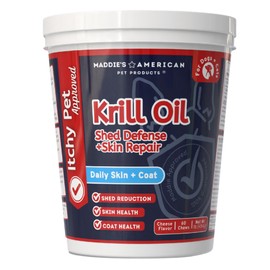 Itchy Pet Approved Krill Oil Bites - Up to 240 Day Supply - Hypoallergenic Skin & Coat Supplement - Shedding & Allergy Support for Dogs & Cats (1 Pack, Cheese)