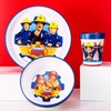 Fireman Sam 3pcs Bicolor Premium Kids Dinner Tableware Set Plate,