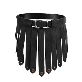 Andracor - Leather Loincloth Gladiator - Black Genuine Leather for Legionaries, Antiquity, Sparta & LARP