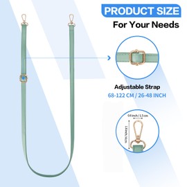 2 Pieces PU Leather Purse Straps Replacement for Women, Crossbody Replacement Straps for Handbags, 27-47 Inches (2PCS Green)
