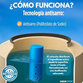 Sistema Antisarro Premium para Cisternas de 1,500 a 4,000 L. 8 Meses Previene formación de Sarro en Cisterna, tinaco y tuberías, Cartucho ablandador de agua para cisternas y depósitos de agua