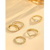 Florideco Stackable Gold Rings for Women 14K Gold Plated Minimalist