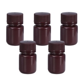 UMETASS 33.8 oz Plastic Bottle, Wide Mouth Lab Reagent Bottle, Sealed Leak-proof Amber HDPE Bottle for Pill Bottle, Water Sample Bottles(2 Pcs), Brown