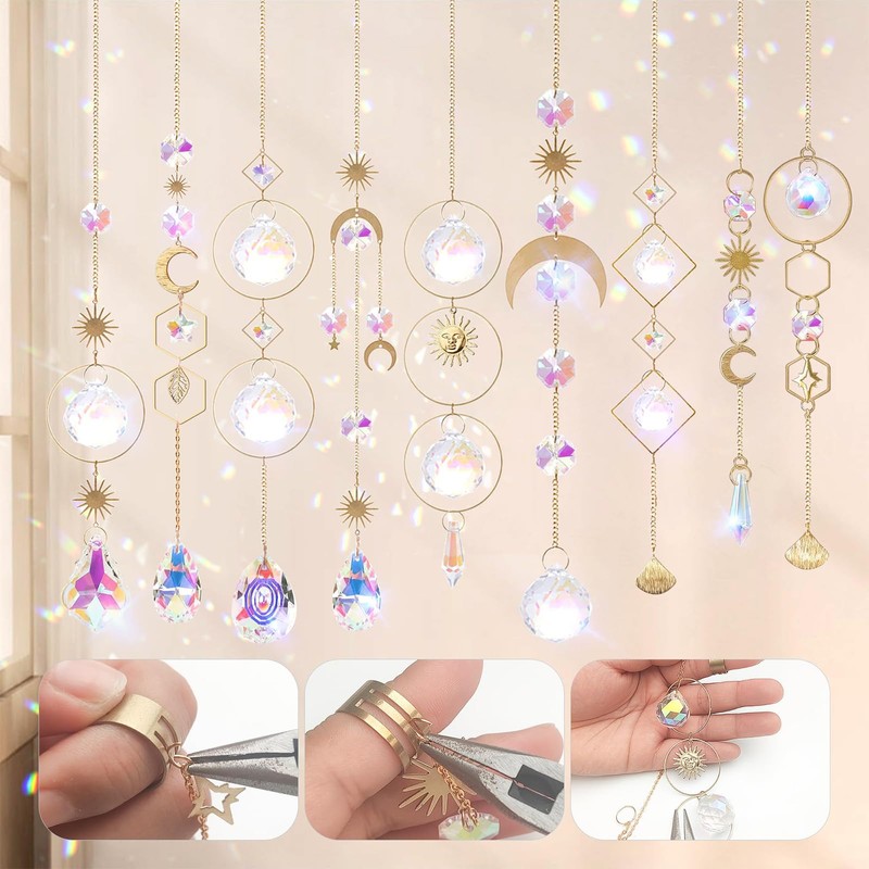 Viicoor Crystal Sun Catcher DIY Kit 200 Pieces Window and