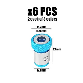 6 Pieces Screwdriver Bit Magnetic Ring, Screwdriver Magnetizer, Magnetic Screw Holder, Impact Driver Bit Holder (Red, Yellow, Blue)