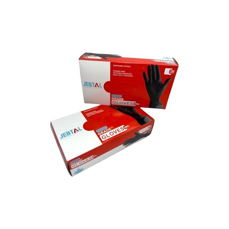 Jebtal Food Grade Gloves (Medium), Black