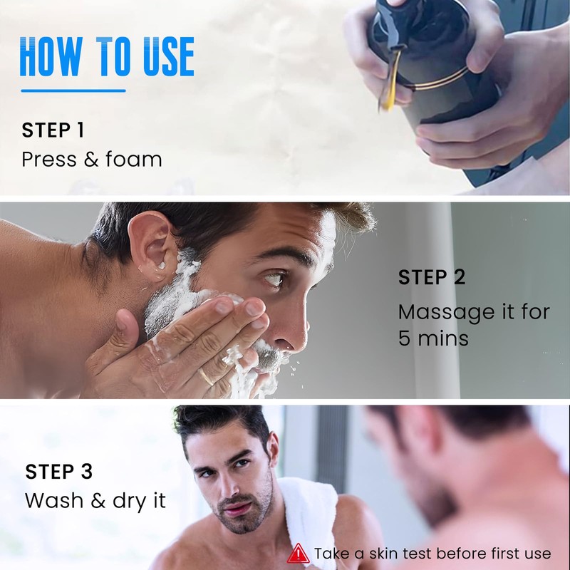 Mens Beard Dye for Men, 5 Minutes Black Beard Dye