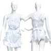 Party City Women's Heart Ruffle Apron, Cosplay, White/White