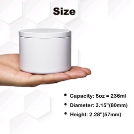 12 PCS Candle Tins 8 OZ Premium Matte Full Golden Candle Jars for Candle Making, Candle Tin with Lids for Candle Making, Bulk Empty Candle Containers（White)