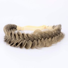Gledola Messy Synthetic Hair Braided Headband Classic Chunky Wide Braided Headband (Dark Ash Blonde)