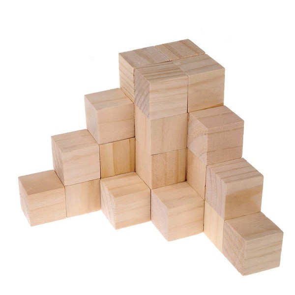 Supla Supla 40pcs 1.5 inch - Natural Solid Wood Square