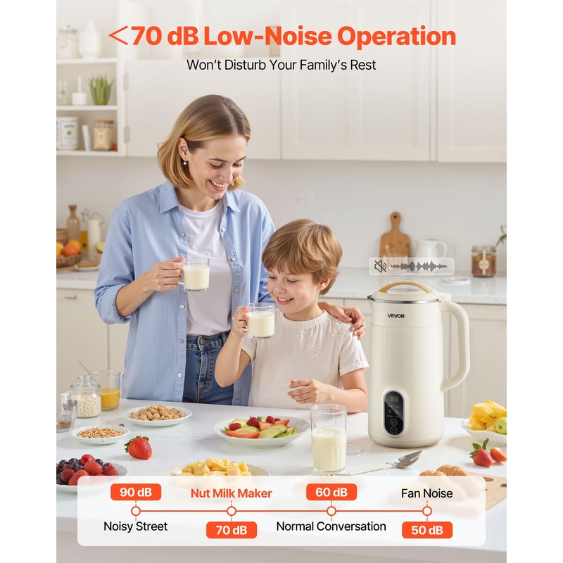 VEVOR 6-in-1 Nut Milk Maker, 20 oz Soy Milk Maker