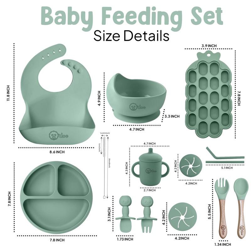 O'doe Baby Weaning Set – 15 Pcs Silicone Baby Feeding