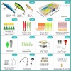 Angeln Köder Set mit Köderbox für Hecht,Zander,Forelle,Barsch,Angelzubehör - Gemischt Kunstköder,Gummifische,Spinner,VIB,Oberflächenköder,Popper,jigheads