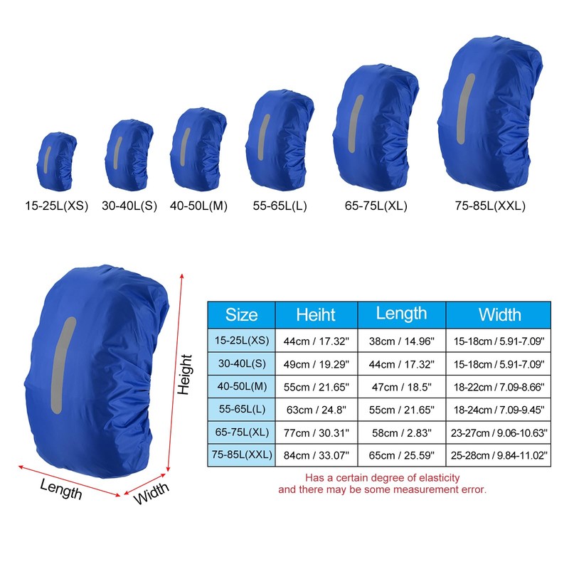 PATIKIL 55-65L Waterproof Backpack Rain Cover, Non-Slip Backpack Cover with