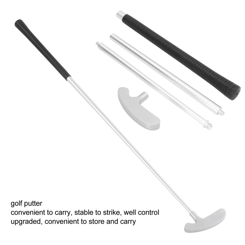 Golf Putter Club Silver Aluminum Alloy Rubber Detachable 3 Section