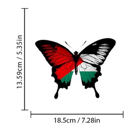 Leniutor 2PCS Free Palestine Stickers, Double-Sided Waterproof Stickers Palestine Flag Decals for Car Window Bumper Sticker (Palestine Butterfly)